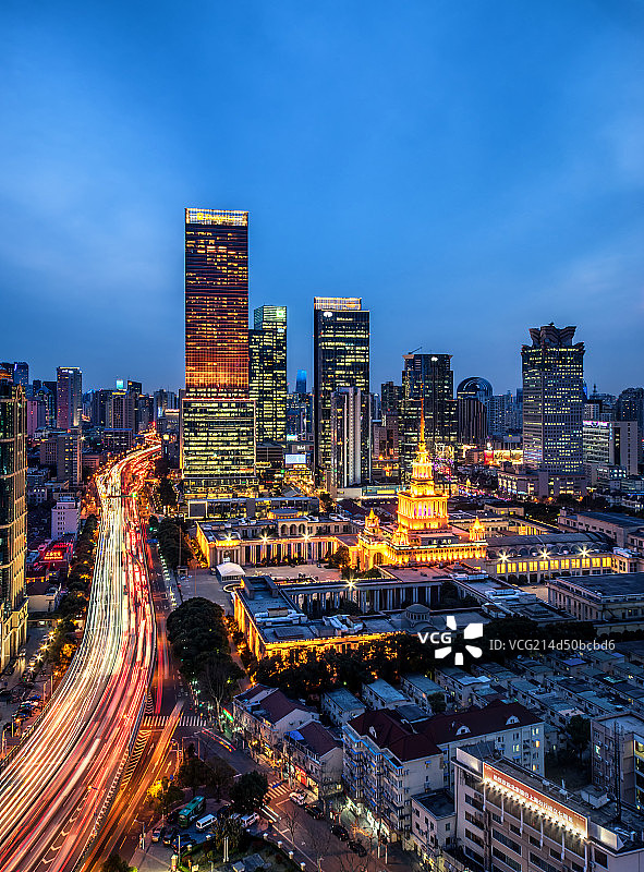 静安夜景图片素材