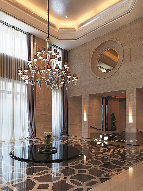 大厅里的吊灯图片素材