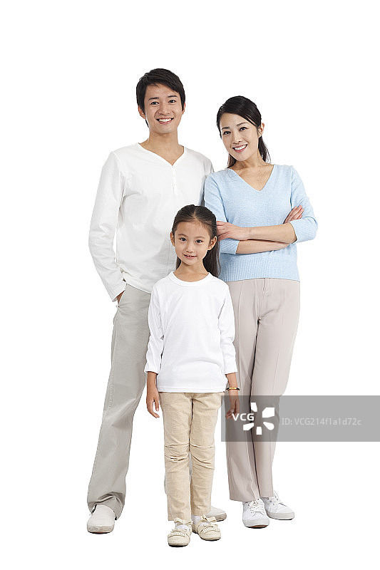 棚拍休闲装一家三口图片素材