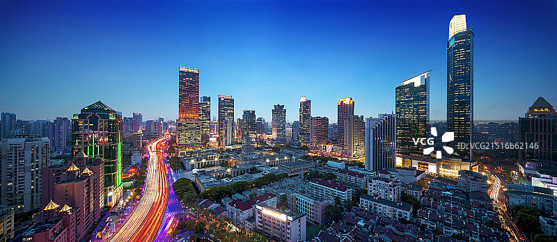 上海城市风光夜景图片素材