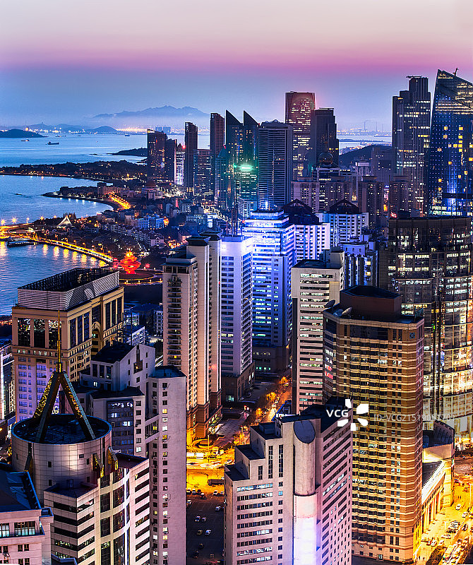 青岛市市南区城市夜景图片素材