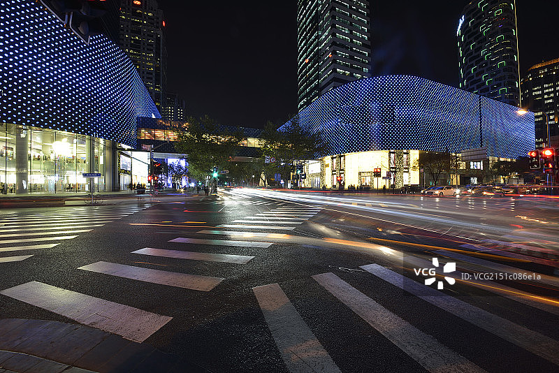 淮海路商业街夜景图片素材