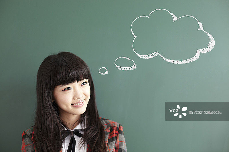 亚洲青年女学生肖像图片素材