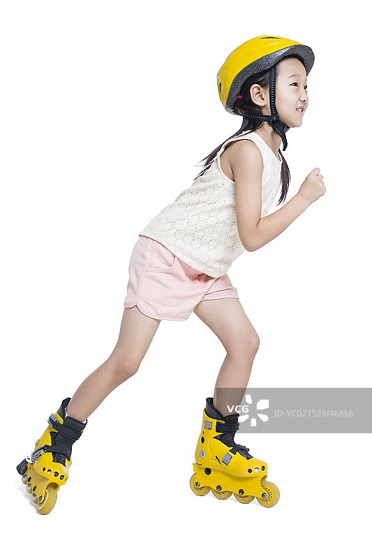 小女孩滑旱冰图片素材