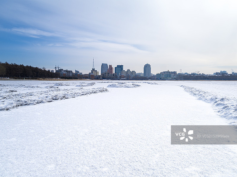 长春市南湖公园雪景图片素材