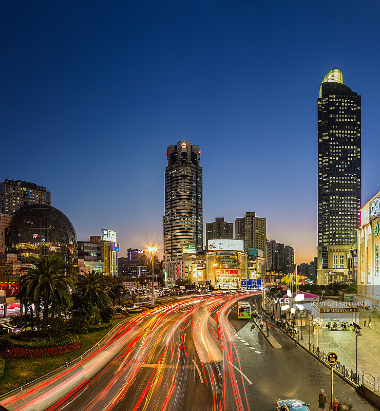 上海徐家汇夜景图片素材