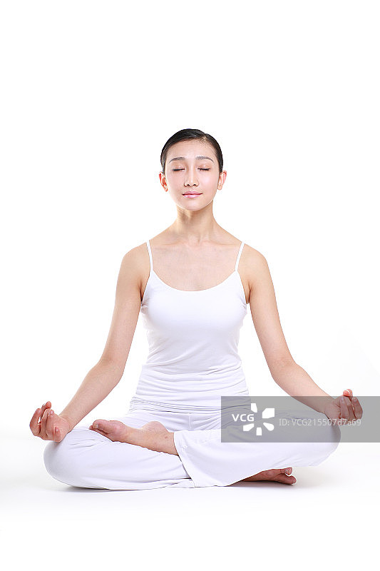 做瑜珈的美丽女人图片素材