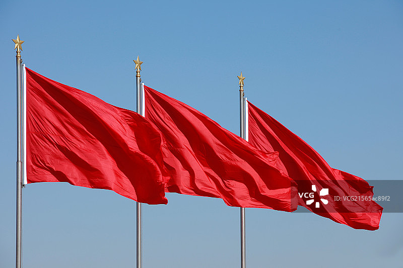 飘扬的红旗图片素材