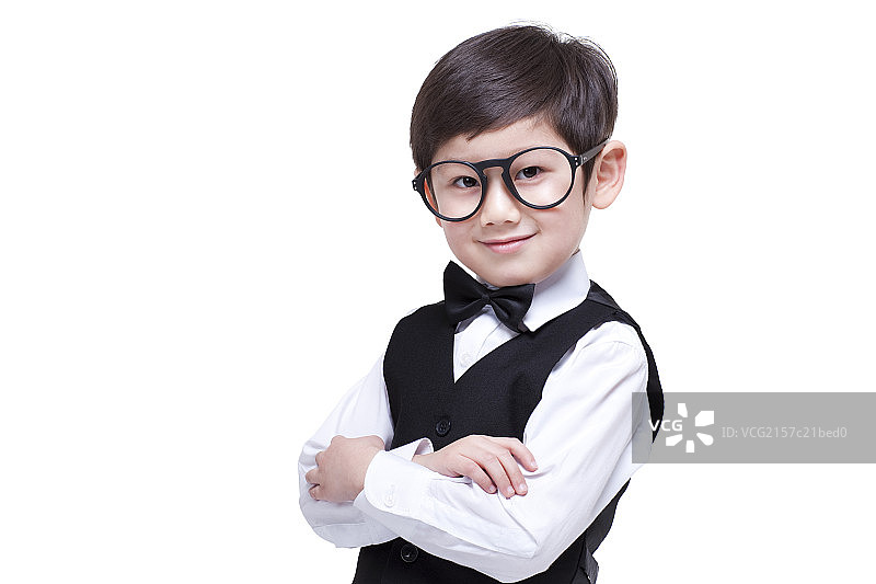 戴眼镜的可爱小男孩图片素材