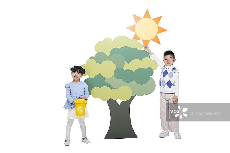 棚拍一对节能环保的兄妹图片素材