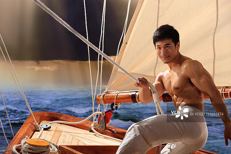 东方人航海出行图片素材