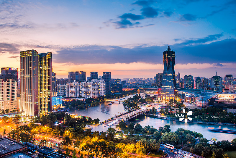 杭州武林门夜景图片素材