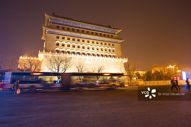 北京前门夜景图片素材