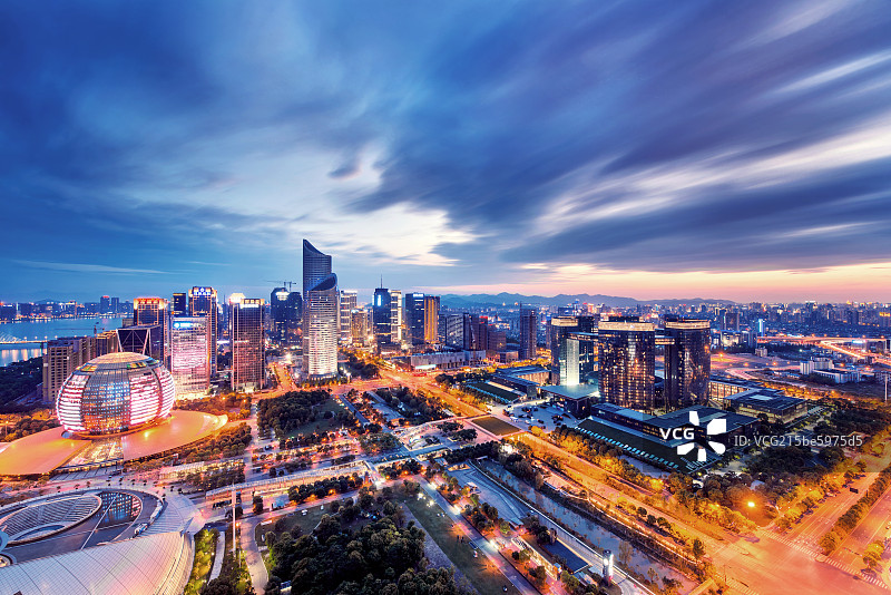 钱江新城夜景图片素材