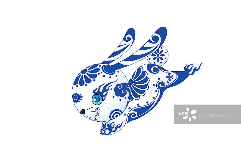 青花兔图片素材