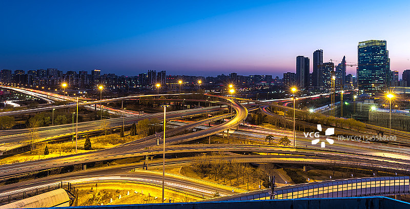 北京四惠立交桥夜景图片素材