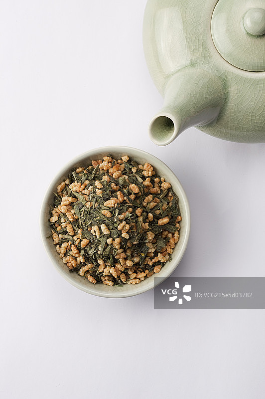 玄米茶,绿茶,茶,中国茶,图片素材