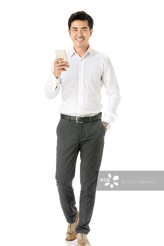 拿着手机的商务男士图片素材