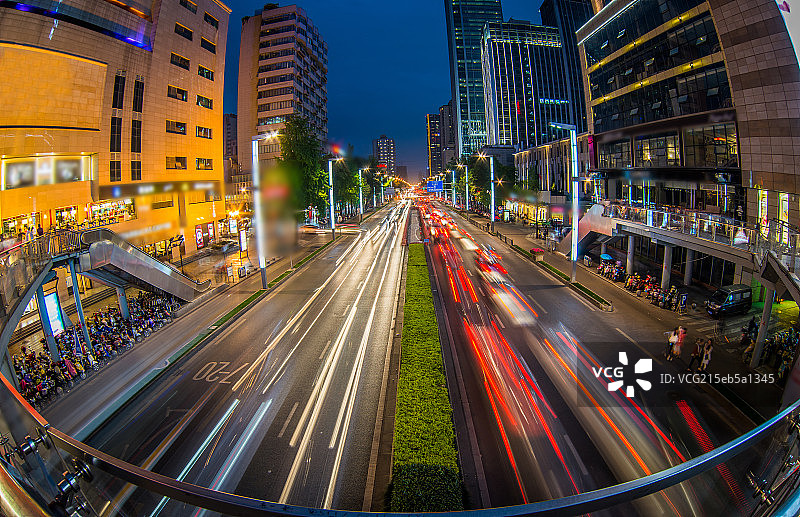 四川省成都蜀都大道春熙路图片素材