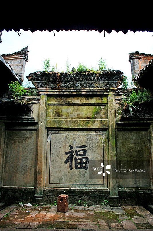 徽派建筑庭院图片素材