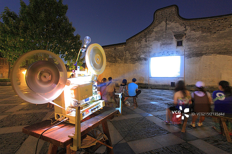 露天电影广场图片素材