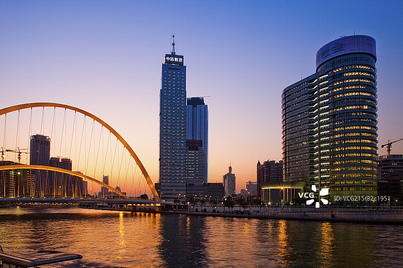 天津海河夜景图片素材