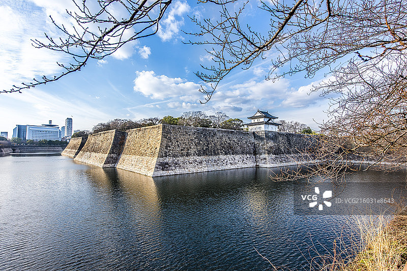 日本大阪城古建筑图片素材