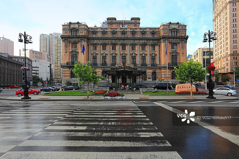 大连中山广场历史建筑风貌图片素材