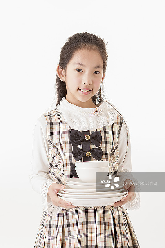 女孩,餐具图片素材