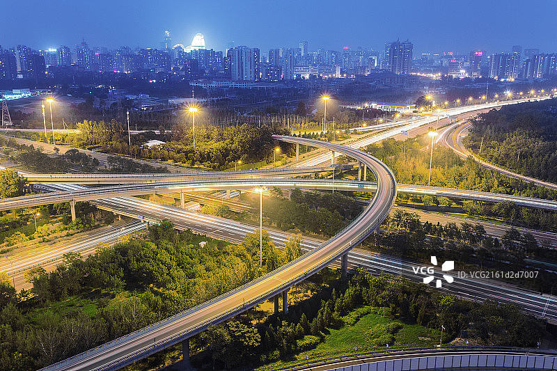 北京望和桥夜景图片素材