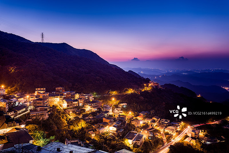 台湾九份夜景图片素材