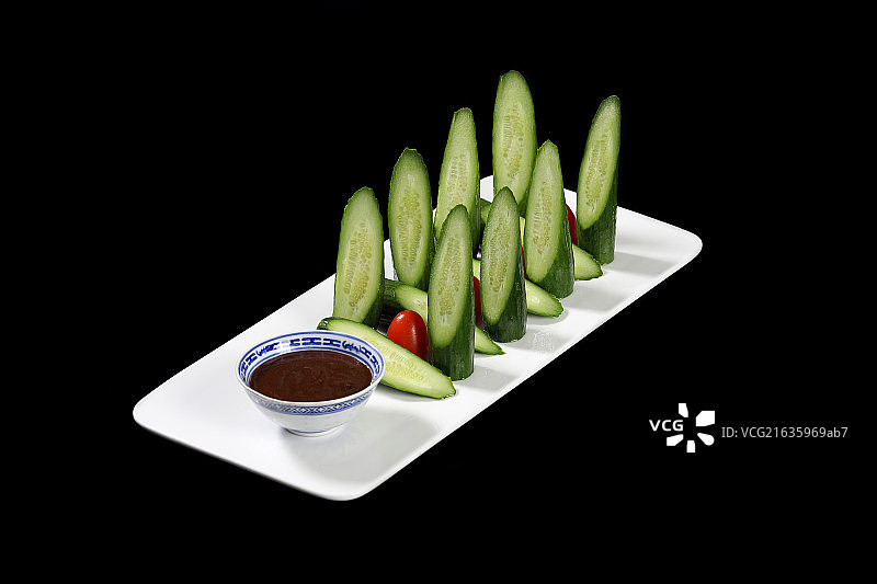 中国菜蘸酱黄瓜图片素材