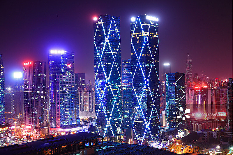 深圳卓越世纪中心夜景图片素材