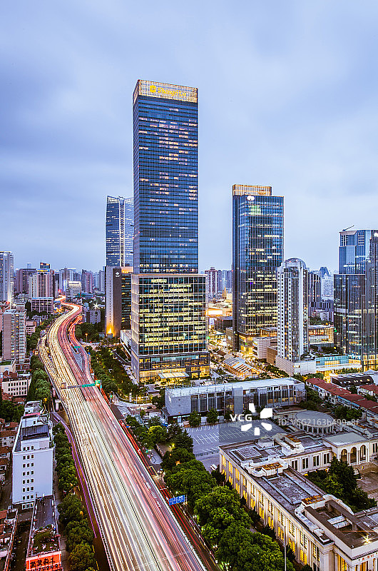 上海城市风光地标建筑 静安夜景图片素材