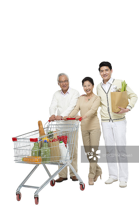 棚拍一家人购物图片素材