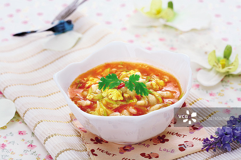 西葫芦鸡蛋疙瘩汤图片素材