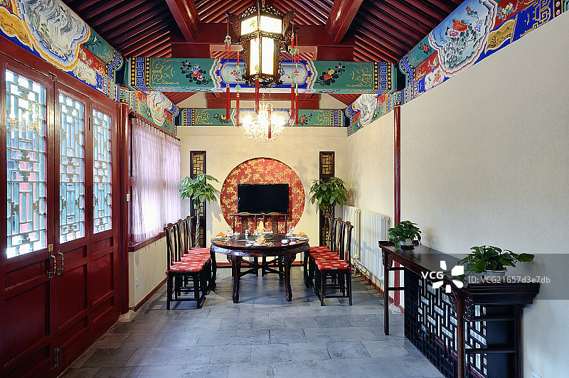 Traditional Luxury Dining Room in Beijing图片素材