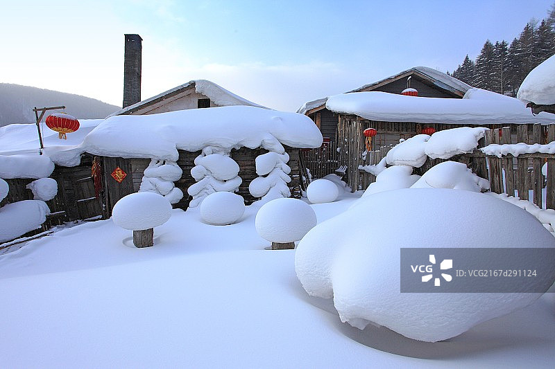 黑龙江省双峰林场雪乡图片素材