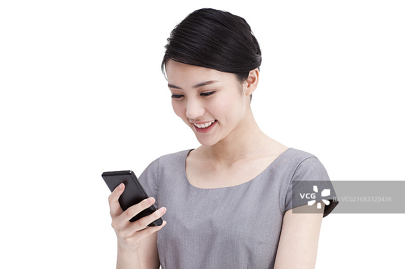 商务女士发短信图片素材