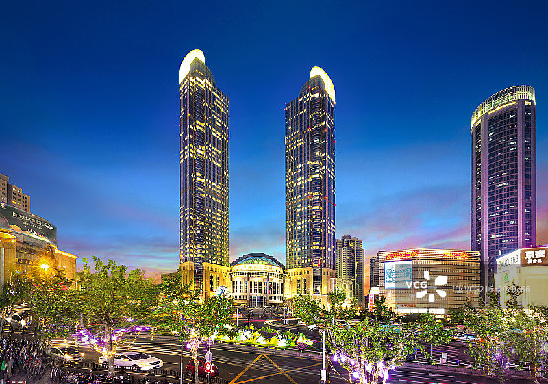 上海徐家汇夜景图片素材