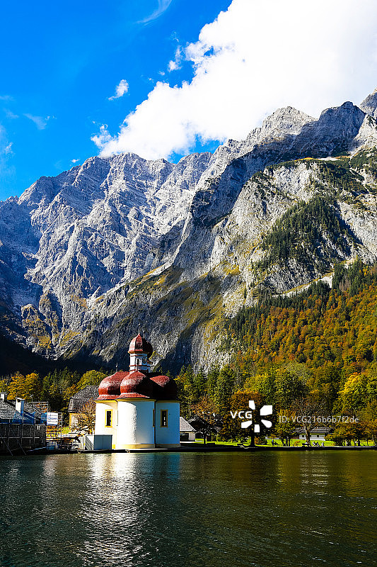 德国国王湖圣巴特洛梅礼拜堂St Bartholoma图片素材