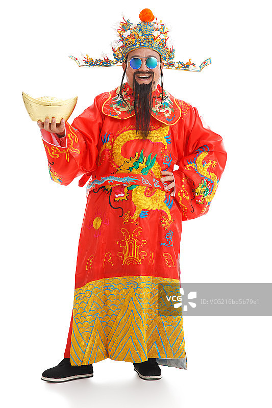 财神爷拿着金元宝图片素材