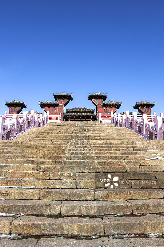 中国涿州影视城的古代建筑铜雀台 涿州影视城 保定图片素材