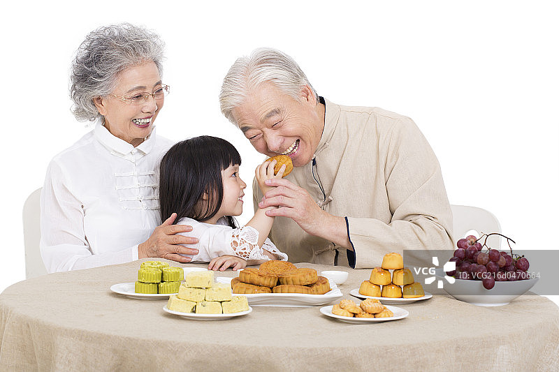 祖孙欢乐过中秋图片素材