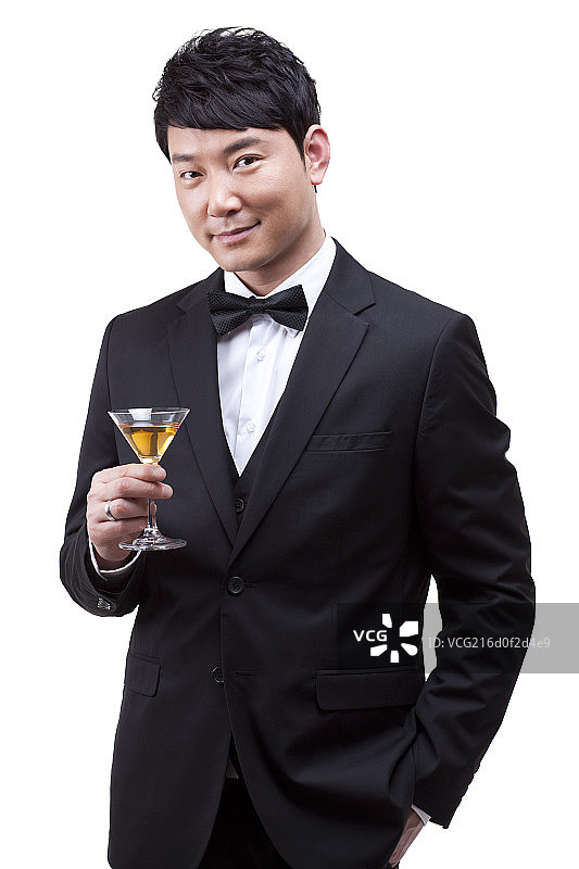 男子与鸡尾酒图片素材