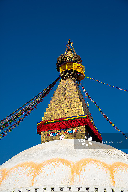 BODHNATH STUPA, KATHMANDU, NEPAL, SOUTHERN ASIA, LOW-ANGLE图片素材