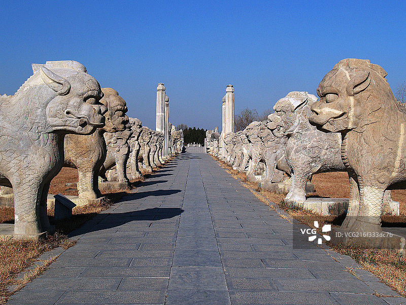江苏盱眙明祖陵神道石雕图片素材