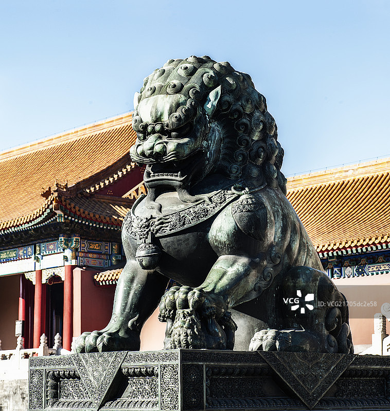 太和门前的铜狮图片素材