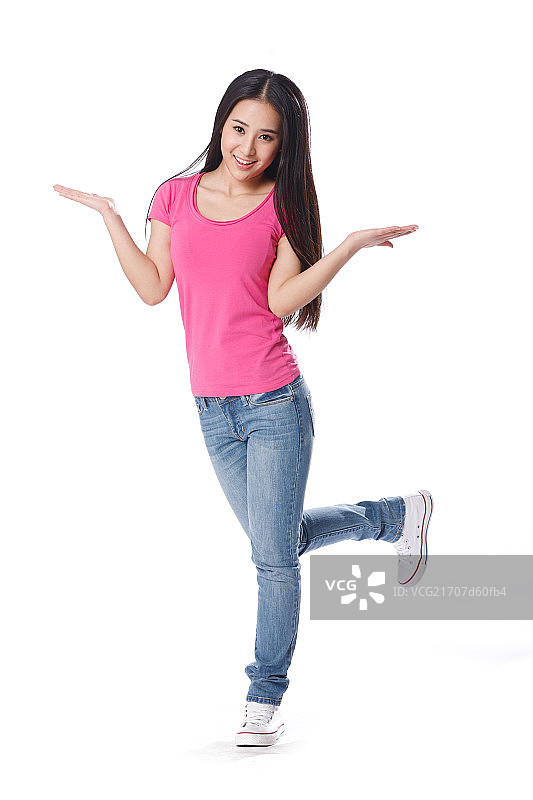 青春活力的年轻女孩图片素材