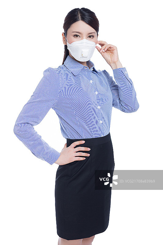 商务女人带着口罩图片素材
